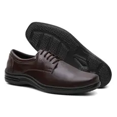 Sapato Social Masculino Couro Sintético Sola Costurada Elegante Confortável Casamento