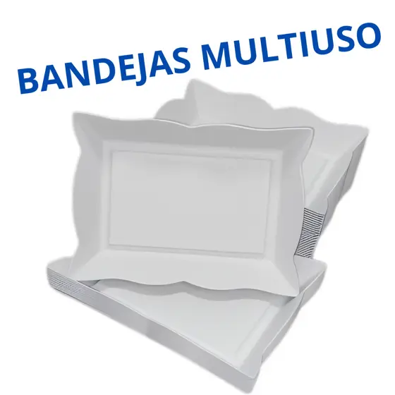 Kit Bandejas Plásticas Multiuso Petisqueiras Organizadoras Versáteis