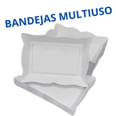 Kit Bandejas Plásticas Multiuso Petisqueiras Organizadoras Versáteis