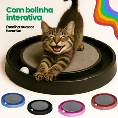 Arranhador para Gato Antiestresse Interativo com Bolinha Cat Relax Gatinho Cores Variadas
