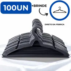 Kit 100 Cabides Para Roupas Cabide Reforçado Organizador de Guarda Roupas Arara
