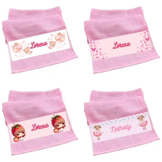 Kit 4 Toalhinhas De Mão Personalizadas Lavabinho Toalha bebe criança escola escolinha