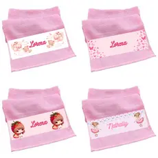 Kit 4 Toalhinhas De Mão Personalizadas Lavabinho Toalha bebe criança escola escolinha