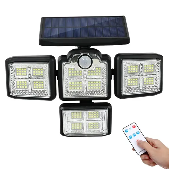 Luminária Solar LED 10W Sensor de Movimento | Luz Fria Ajustável para Exteriores