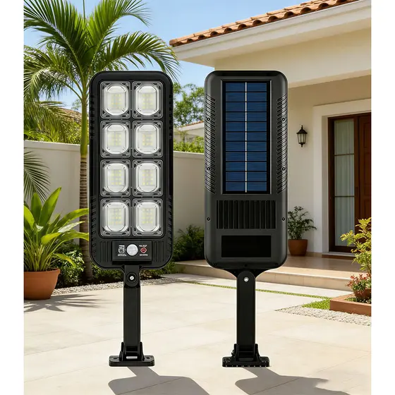 Holofote Solar Poste Refletor Potente 6 Modos com Controle Remoto