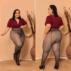Meia Calça Térmica Plus Size Postura única Tucida  de Lã Sransparente par Peça Quente De Iem marcerno