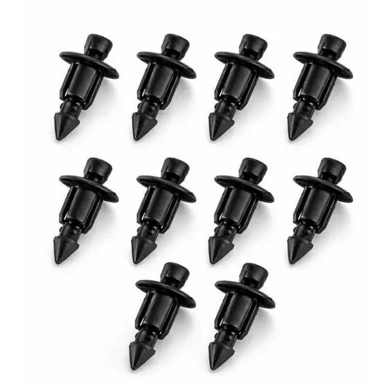 10 Trava 6mm Presilha Fixar Carenagem Rabeta Pop/Biz/CG160/PCX/CB300/Fazer/Factor Pino Pequena Preta