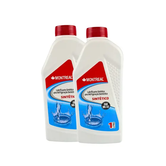 Kit 2 Óleos Lubrificante Para Refrigeração Doméstica Iso Vg 32 1L Montreal Óleo Compressor Geladeira Frigobares Freezers