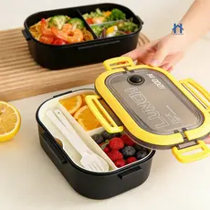Pote de Marmita Lunch Box 1200ml com Divisórias com Talheres