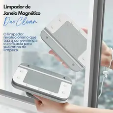 Limpador de Janelas Magnético Duplo Limpa Vidros Escova Lavar Limpeza Doméstica Externa com Segurança