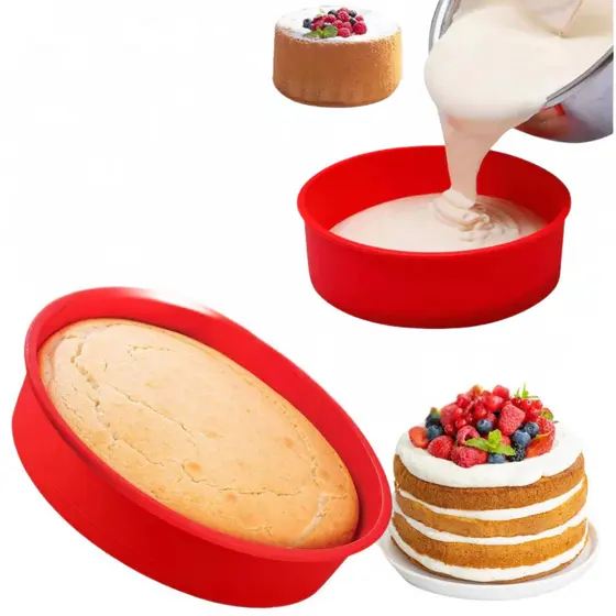 Forma Redonda de Silicone 22 cm Para Bolo Pudim e Tortas Antiaderente