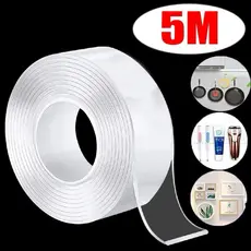 Fita 5M Dupla Face Extra Forte Transparente NanoGel Silicone Mágica Autocolante Parede