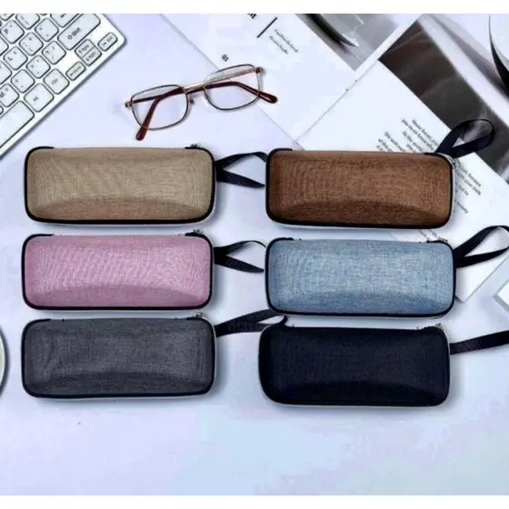 Kit com 10 uns Estojo Caixa Cases Para Óculos De Grau Oculos de Sol Com Ziper Diversas Cores Nova