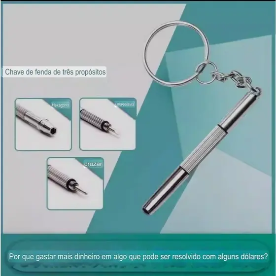 Kit 1/3/5 Mini Chaveiro 3 em 1 Chave de Fenda Reparo de Óculos Celular Relógio Nova