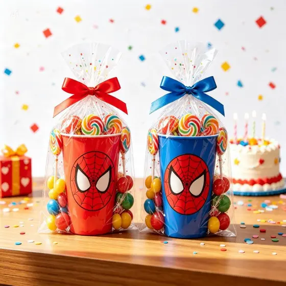Kit Copos Personalizado Adesivado Homem-Aranha 300ml  Lembrancinha Festa Infantil | Kit Festa Aniversário