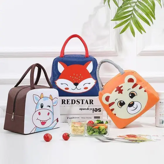 Lancheira Isolada Com Animais Bolsa Térmica Infantil Suitable Para Crianças, Trabalho, Piqueniques