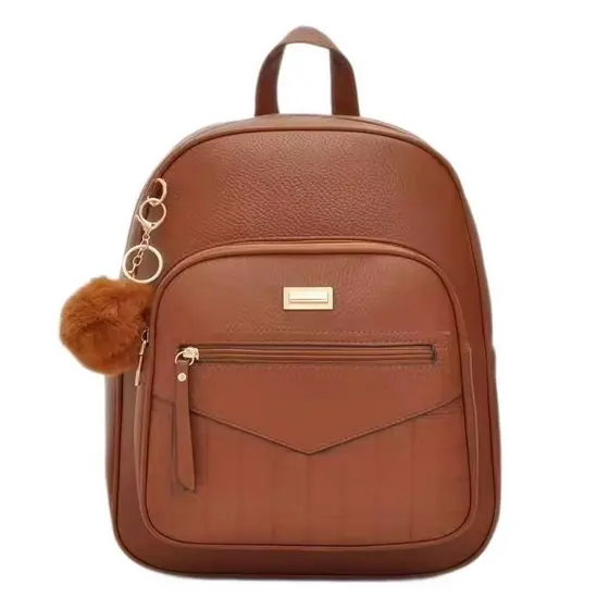 Mochila Feminina Grande Material PU Casual Faculdade Trabalho