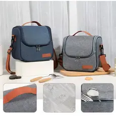 Bolsa Marmita Térmica Oxford Impermeável Lancheira para Trabalho Academia Faculdade Escola