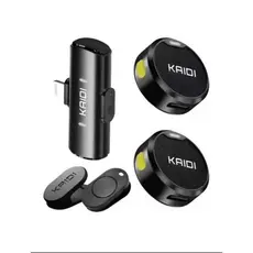 Microfone de Lapela Sem Fio KAIDI KMF4-C – Tipo-C, Maginético e Alta Qualidade de Som Bateria Longa, Compact