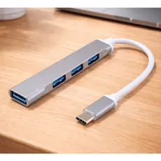 Adaptador Hub USB 4 em 1 Entrada Tipo C ou USB