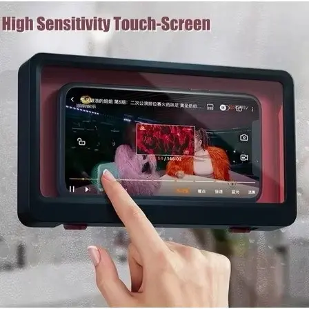 Porta Celular Impermeável Com Suporte Adesivo Banheiro