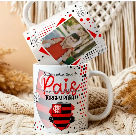 CANECA DE FUTEBOL PERSONALIZADA COM FOTO PARA PAIS | PRESENTE
