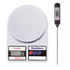 Kit Termômetro de Cozinha Com Balança de Alimento 10kg Multideia