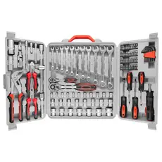 Jogo De Ferramentas Manuais Cromadas Crv Profissional Kit Com 110 Peças Maleta Original