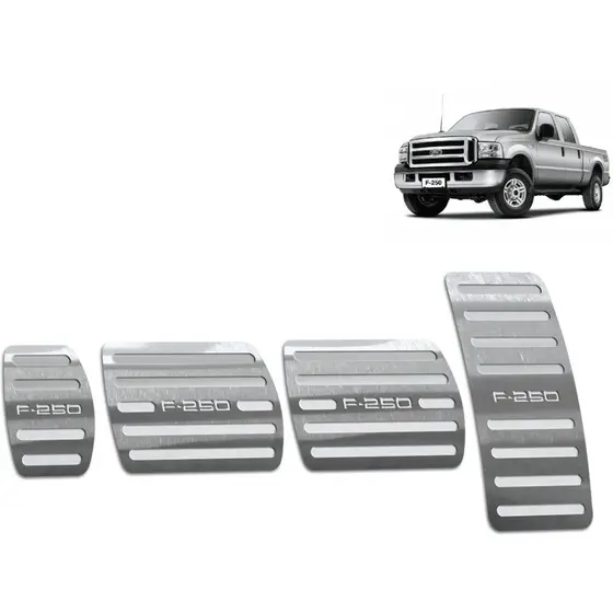 Pedaleira Ford F-250 98/18 Manual Aço Inox - Não fura o pedal