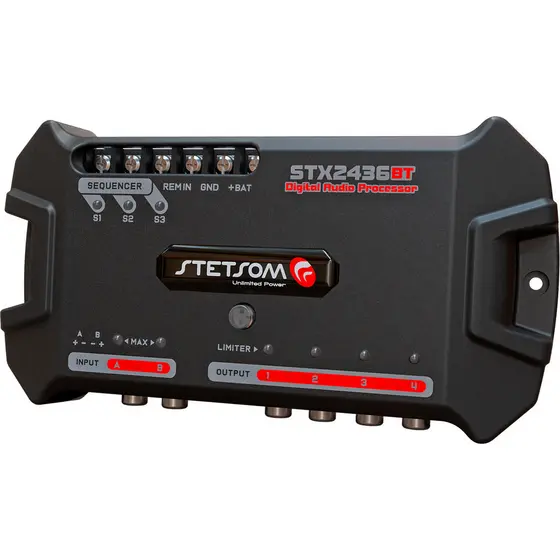 Processador de Áudio Stetsom STX 2436BT Bluetooth 2 Canais 4 Vias para Som Automotivo