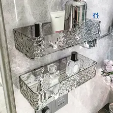 Suporte De Shampoo Prateleira De Banheiro Sem Furo Acrilico com gancho de Chifre