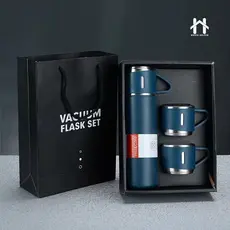 Garrafa Termica 500 ML Com 3 Copos Aço Inox 304 De Café Agua Suco Parede Dupla À Vácuo