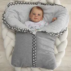 Saco de Dormir Bebê Avulso Menina/Menino Malha Elefantinho Mescla/Chuva de Amor Zig Zag Mescla