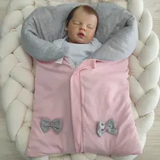 Porta Bebê Saco de Dormir Avulso Ziper Sofia Marsala/Rosa com Mescla/Rosa com Palha Tam UN