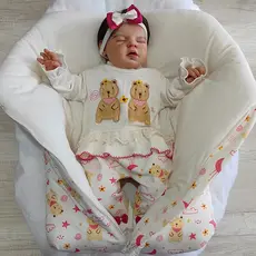 Roupa Saída de Maternidade Bebê Menina Capivara Pink com Porta Bebê/Saco de Dormir