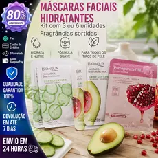 kit 3pc or 6Pçs Máscara Hidratante Facial Essence Mask Skin Care Fragrâncias