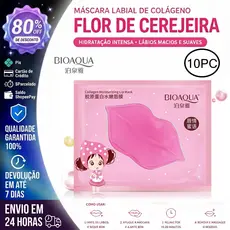Kit 10 Máscaras Labial  flor de cerejeira  BIOAQUA de Colágeno com Hidratante