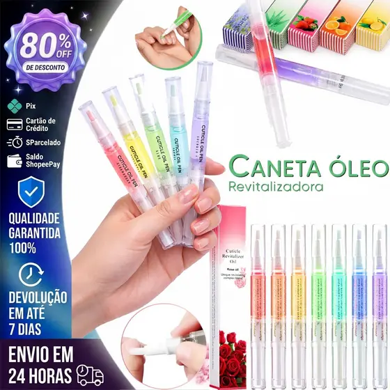 Kit 3, 6 ou 12 Caneta Óleo Hidratante Cutículas Revitalizador De Unha Sabor Fragrância Flores e Frutas Unhas