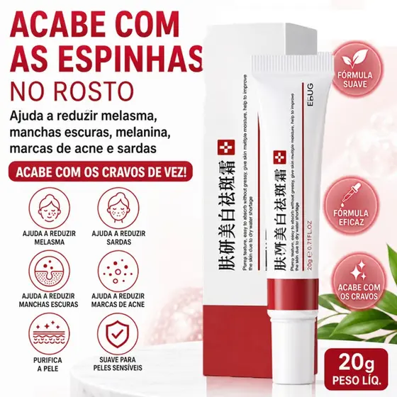 Creme clareamento para remover melasma/manchas escuras/melanina/acne removedor/sardas removedor (Caixa branca)