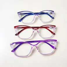 Óculos de Leitura com grau pra Perto Feminino New Collection transparente +1.00 ao +4.00
