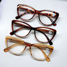 Óculos De Leitura pra perto com grau +1.00 Até +4.00 feminino novo oval gatinho com Mola