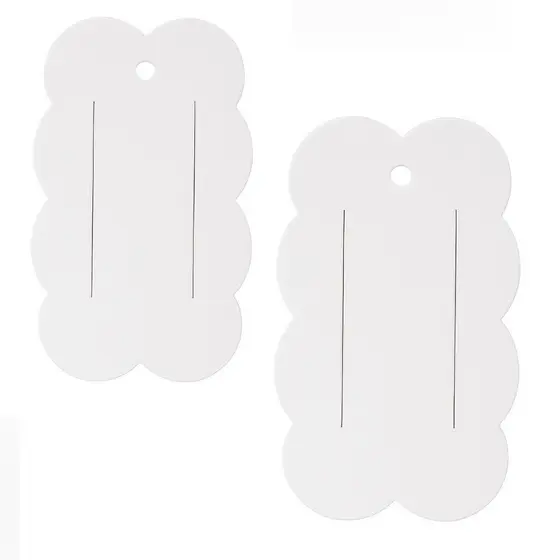 100 Cartelas Tag Nuvem Grande para Laços e Presilhas Infantil Branco