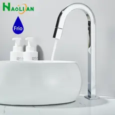 Torneira Bica Alta Luxuosa Cromado Preto Para Pia De Banheiro Metal Água Fria