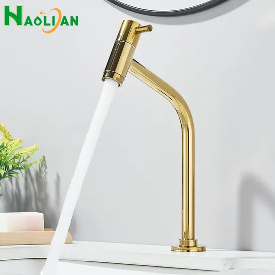 Torneira Luxo abs Bancada Link Banheiro Cuba Lavabo Lavatório Prata/Dourado