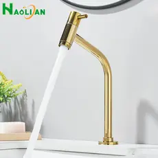 Torneira Luxo abs Bancada Link Banheiro Cuba Lavabo Lavatório Prata/Dourado