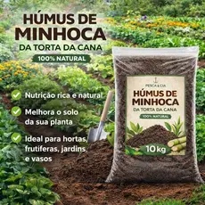 Humus De Minhoca 100% Natural Da Torta Da Cana Organico Adubo Esterco Húmus Horta Jardim Carolina Terra Vegetal Promoção