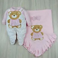 Saída Maternidade Menina Encanto Floral 100% Algodão com Cheirinho de melancia