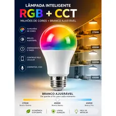 Kit1-4 Luz Sollar Lâmpada Inteligente LED RGB 10W E27 WiFi Bluetooth Smart com APP Alexa Google Assistente