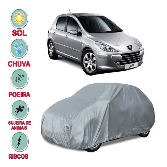 Capa cobrir carro Peugeot 307 100% Impermeável Proteção Total Bezzter