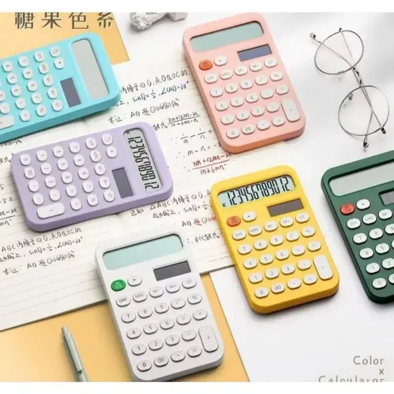 Calculadora Financeira 12 Dígitos Mini Modelo Design Fofo para Meninas Portátil e Estilosa 6354